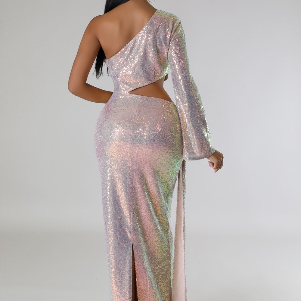 Elegant One-Shoulder Sequin Dress